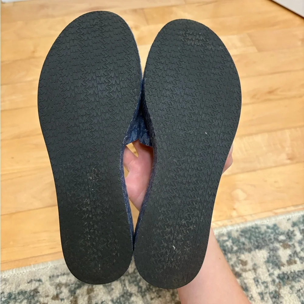 Michael Kors Sadler Wedge Denim Sandals - Picture 6 of 7